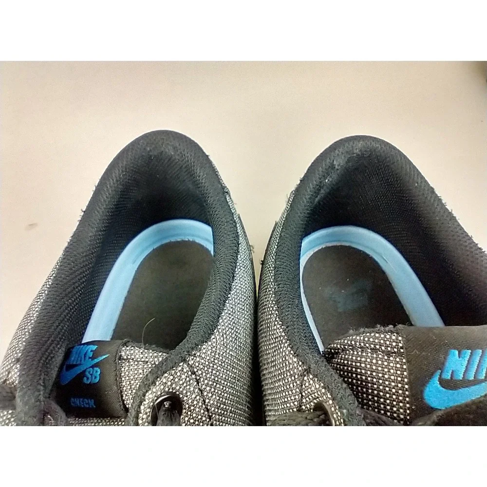 Nike SB Check‎ Solarsoft Grey Black Blue Skate Shoes 843896-004 Mens 14